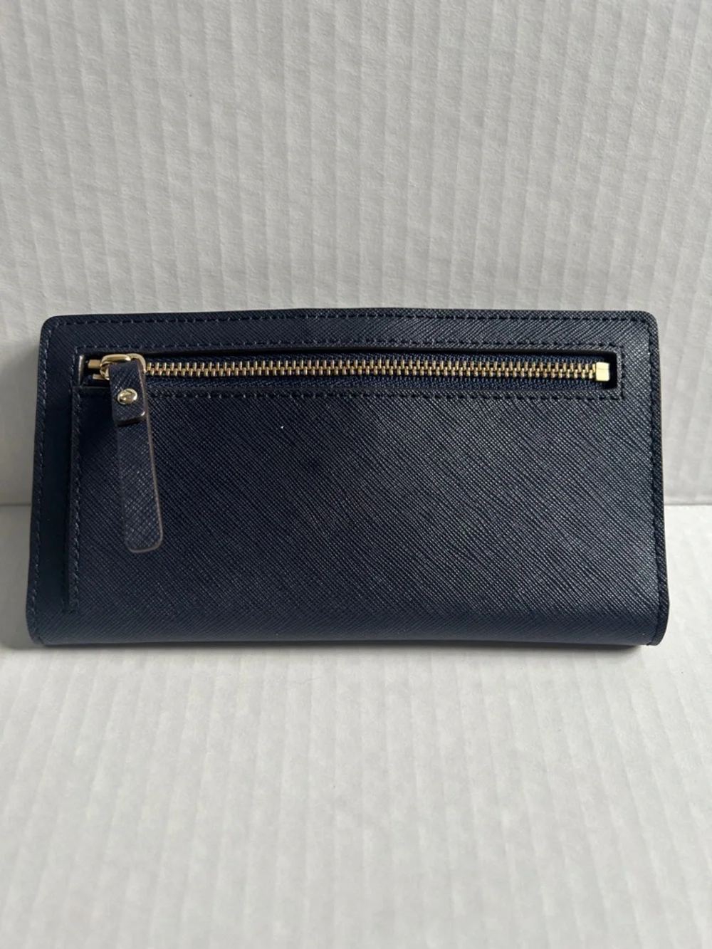 Kate Spade Newbury Lane Stacy Bifold Wallet In Navy Leather